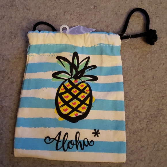 Hawaii Aloha Pineapple Bag Keychain SET - Picture 2 of 3